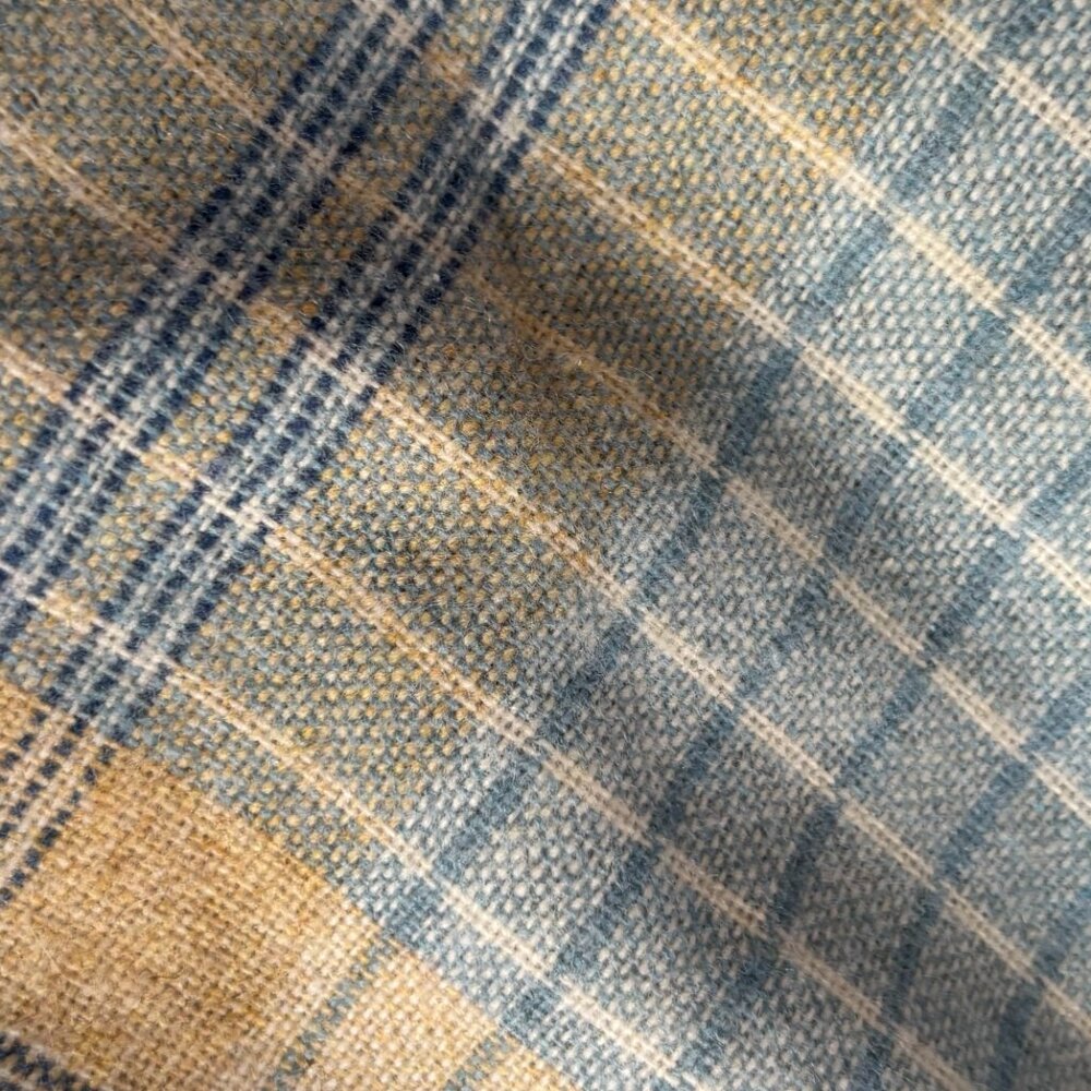 1970s Blue Plaid Flared Skirt - Picture 7 of 7